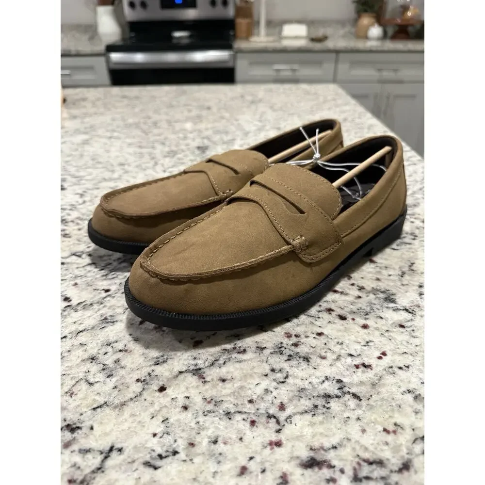 Goodfellow & Co Men’s Size 8 Brown Suede Penny Loafers Dress Shoes New